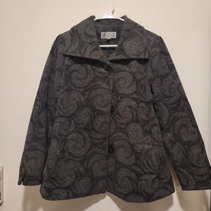 JM Collection PETITE medium black and grey "starry night" jacket